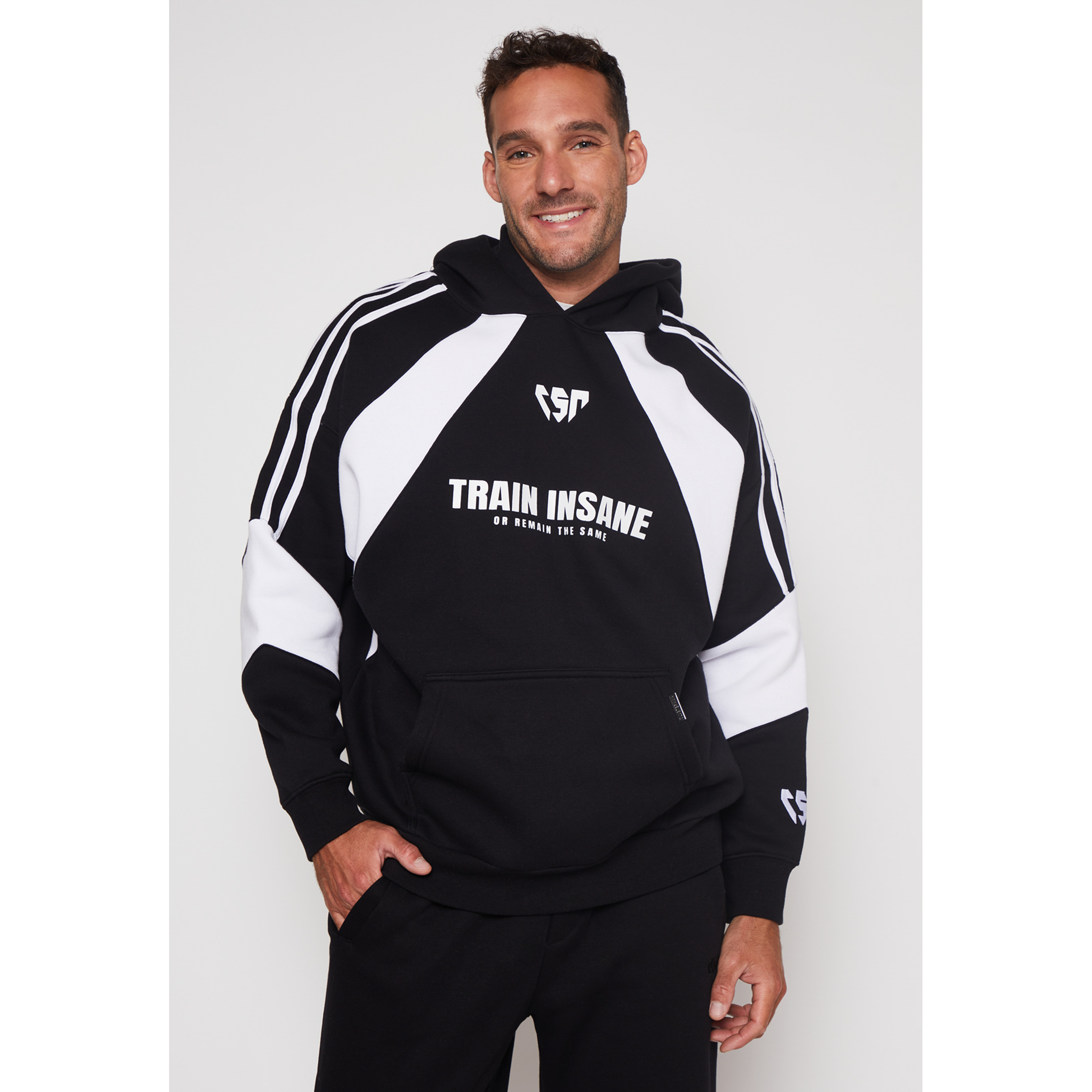 Polerón Rayas Hombre Negro Familyshop 1