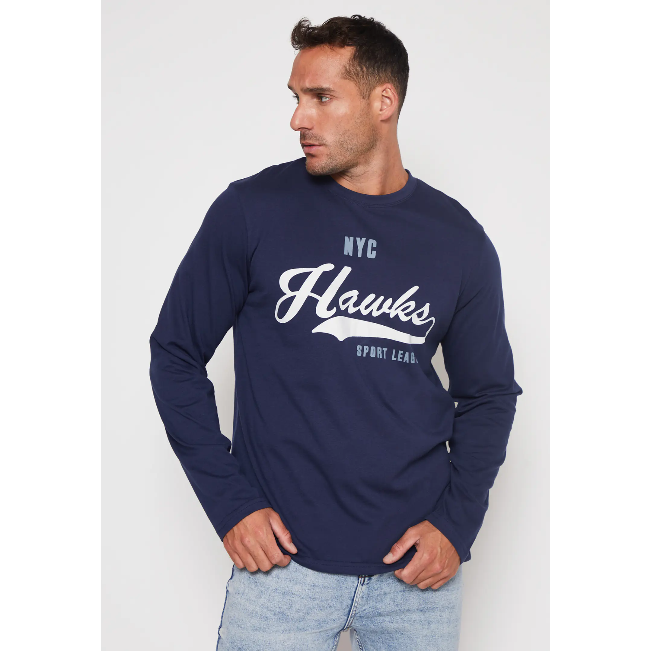 Polera Basic Hombre Azul Familyshop 1