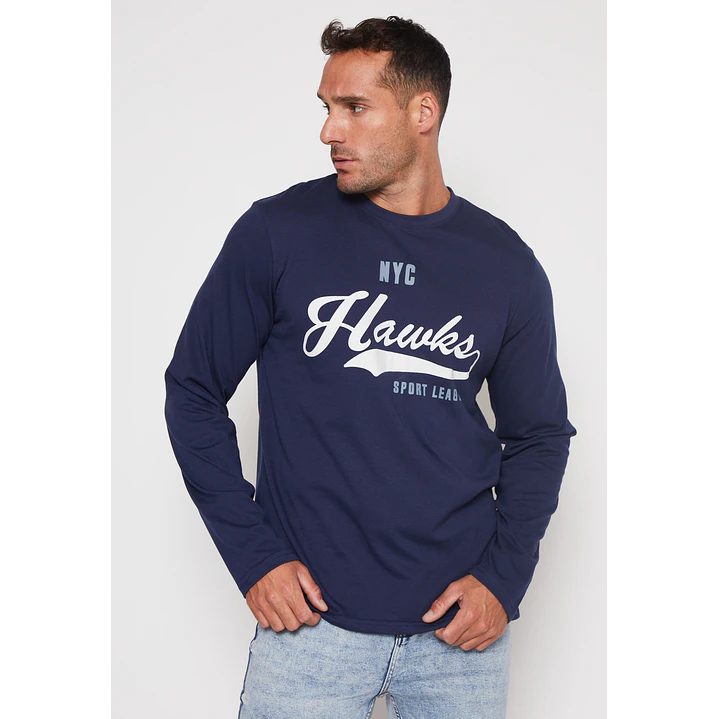 Polera Basic Hombre Azul Familyshop 1