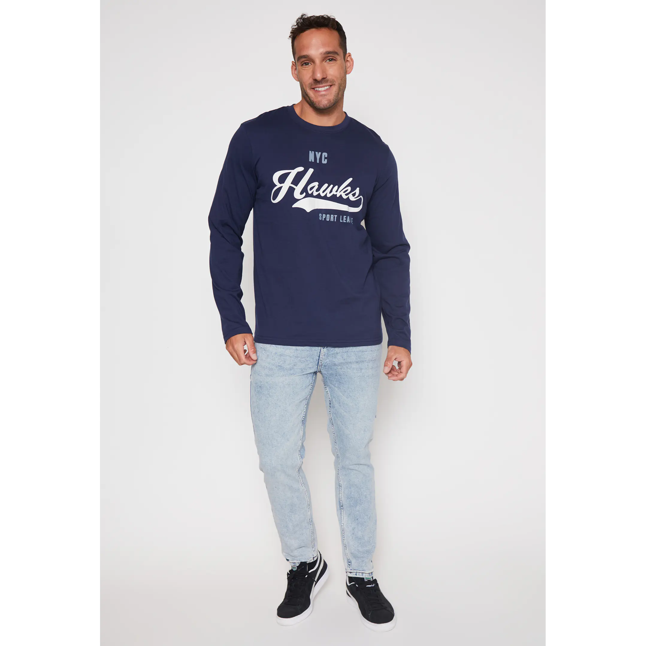 Polera Basic Hombre Azul Familyshop 4