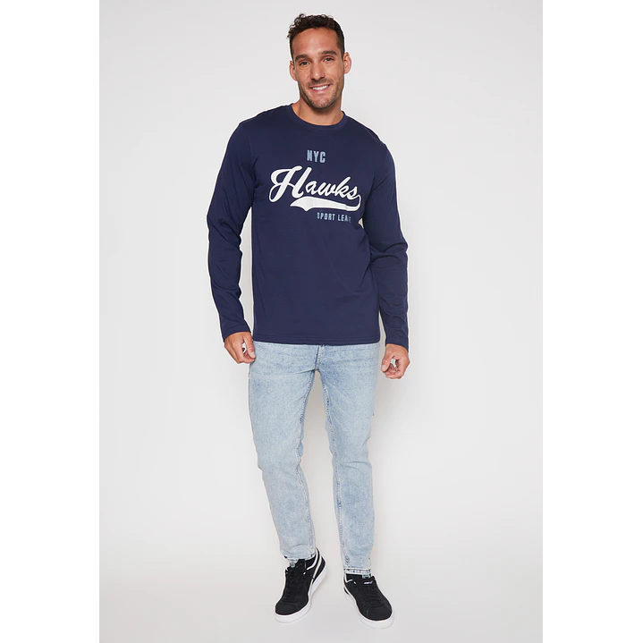 Polera Basic Hombre Azul Familyshop 4