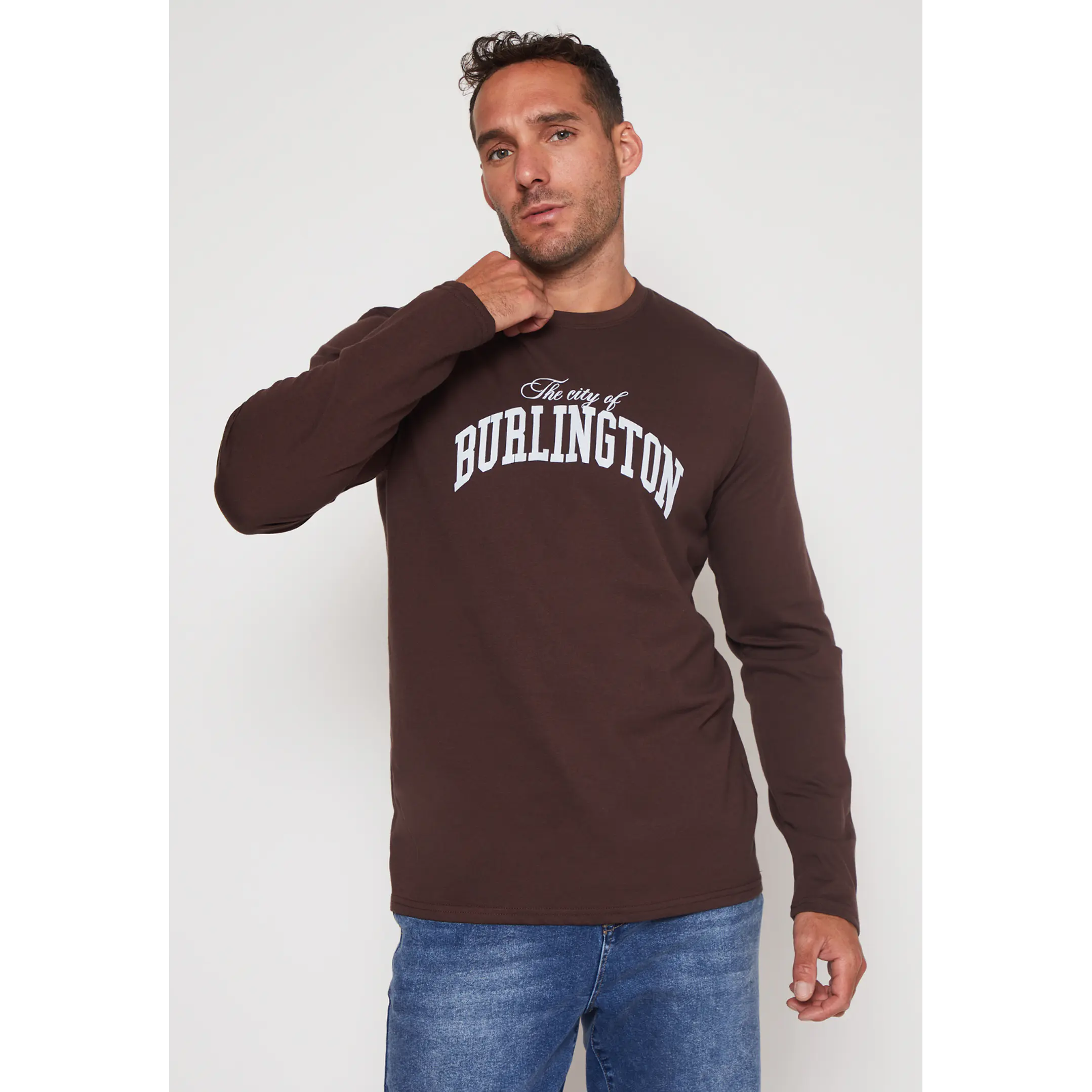 Polera Basic Hombre Café Familyshop 1