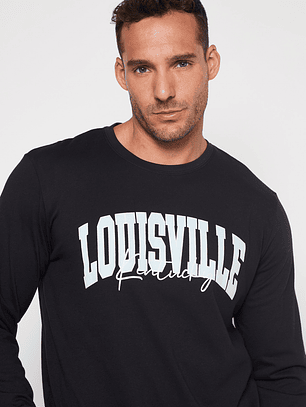 Polera Basic College Hombre Negro Familyshop