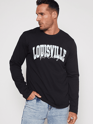 Polera Basic College Hombre Negro Familyshop