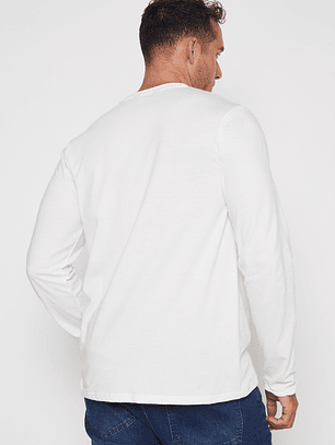 Polera Basic College Hombre Blanco Familyshop