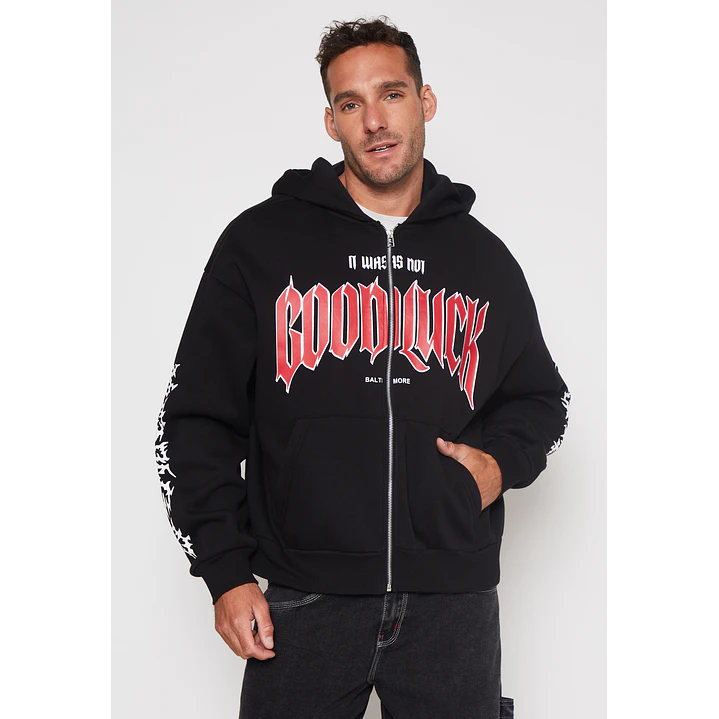 Polerón Boxy Hombre Negro Familyshop 1