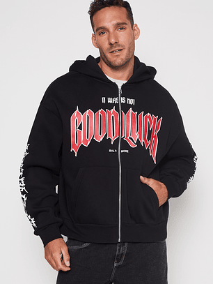 Polerón Boxy Hombre Negro Familyshop