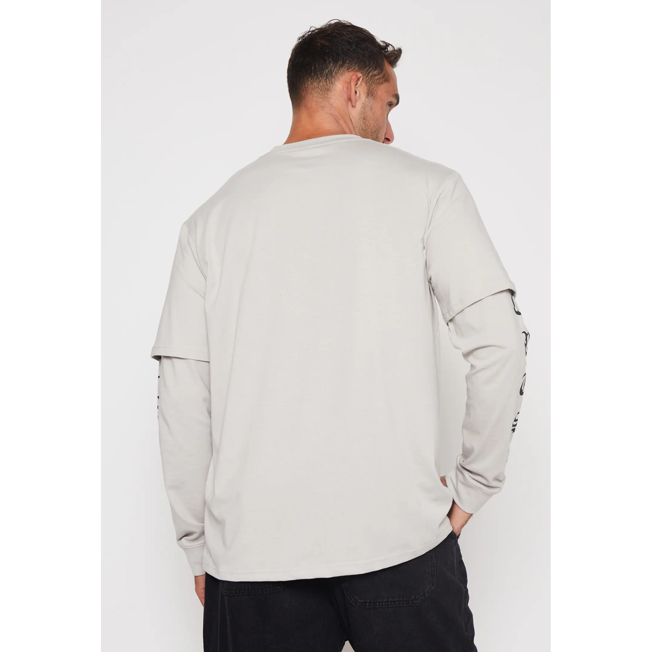 Polera Manga Larga Crush Hombre Gris Familyshop 2