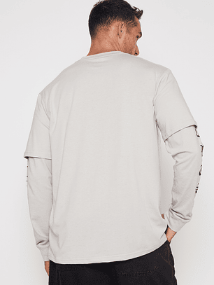 Polera Manga Larga Crush Hombre Gris Familyshop