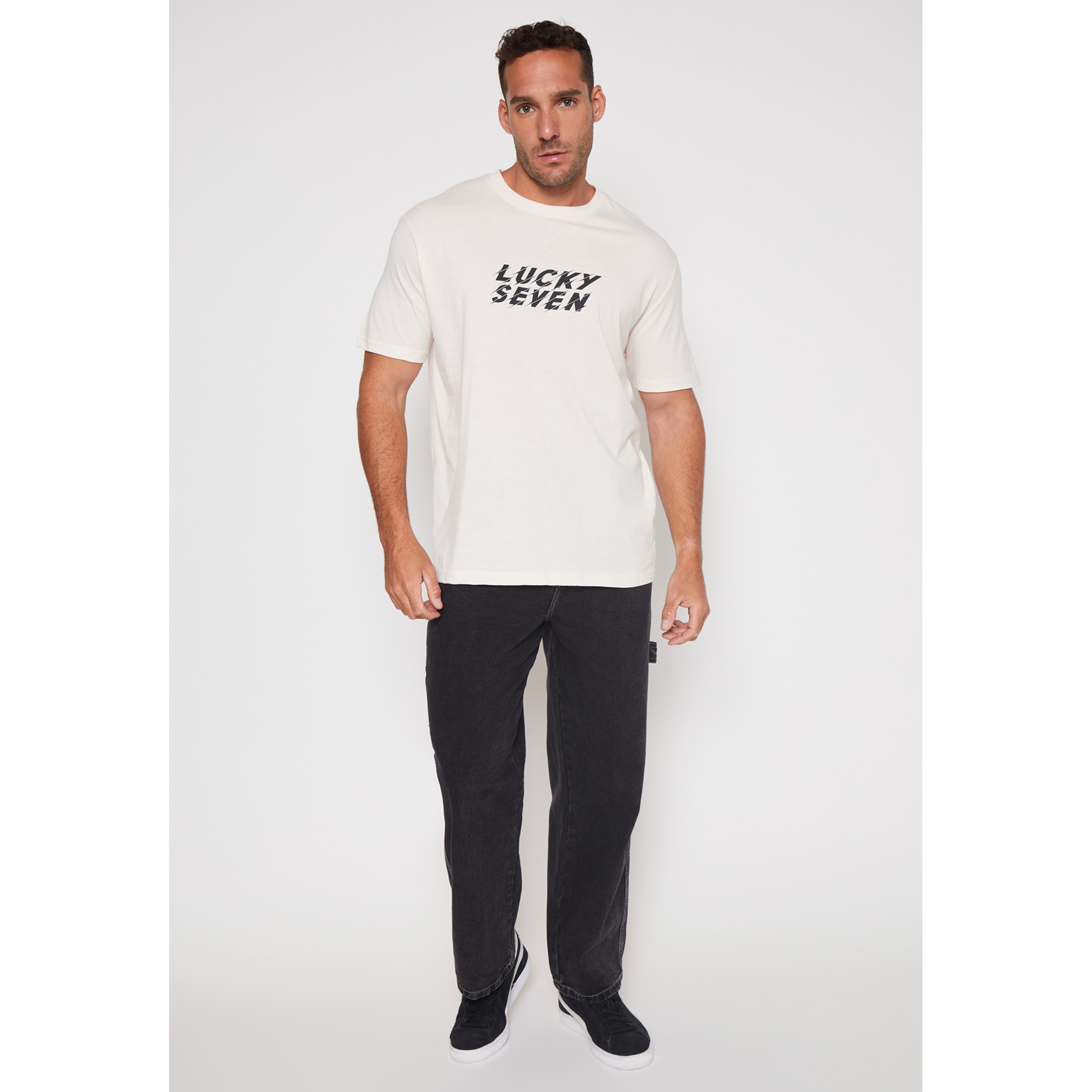 Polera Lucky Seven Hombre Beige Familyshop 4