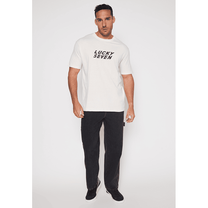Polera Lucky Seven Hombre Beige Familyshop 4