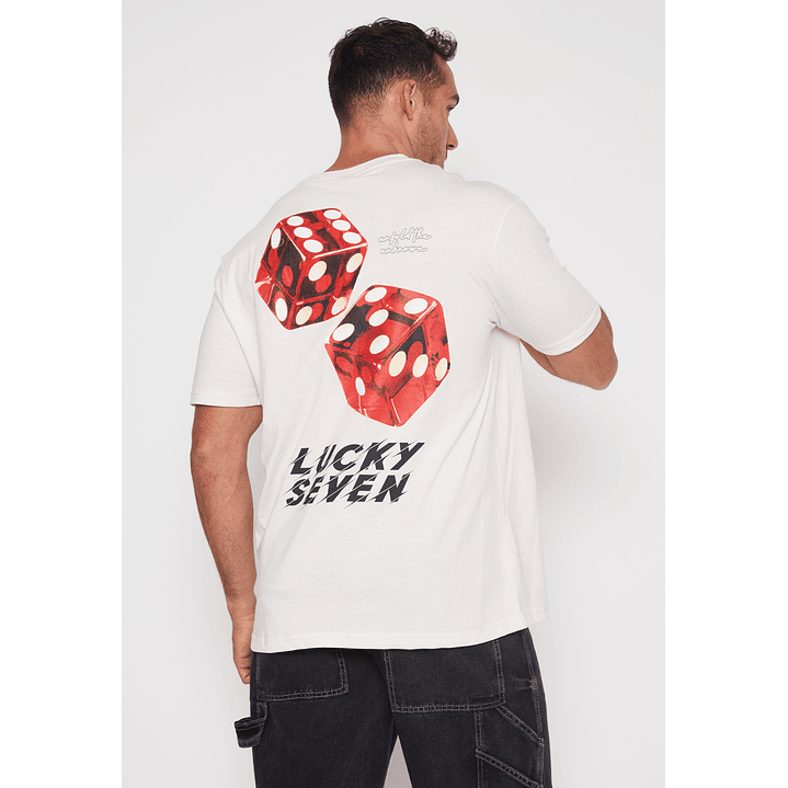 Polera Lucky Seven Hombre Beige Familyshop 2