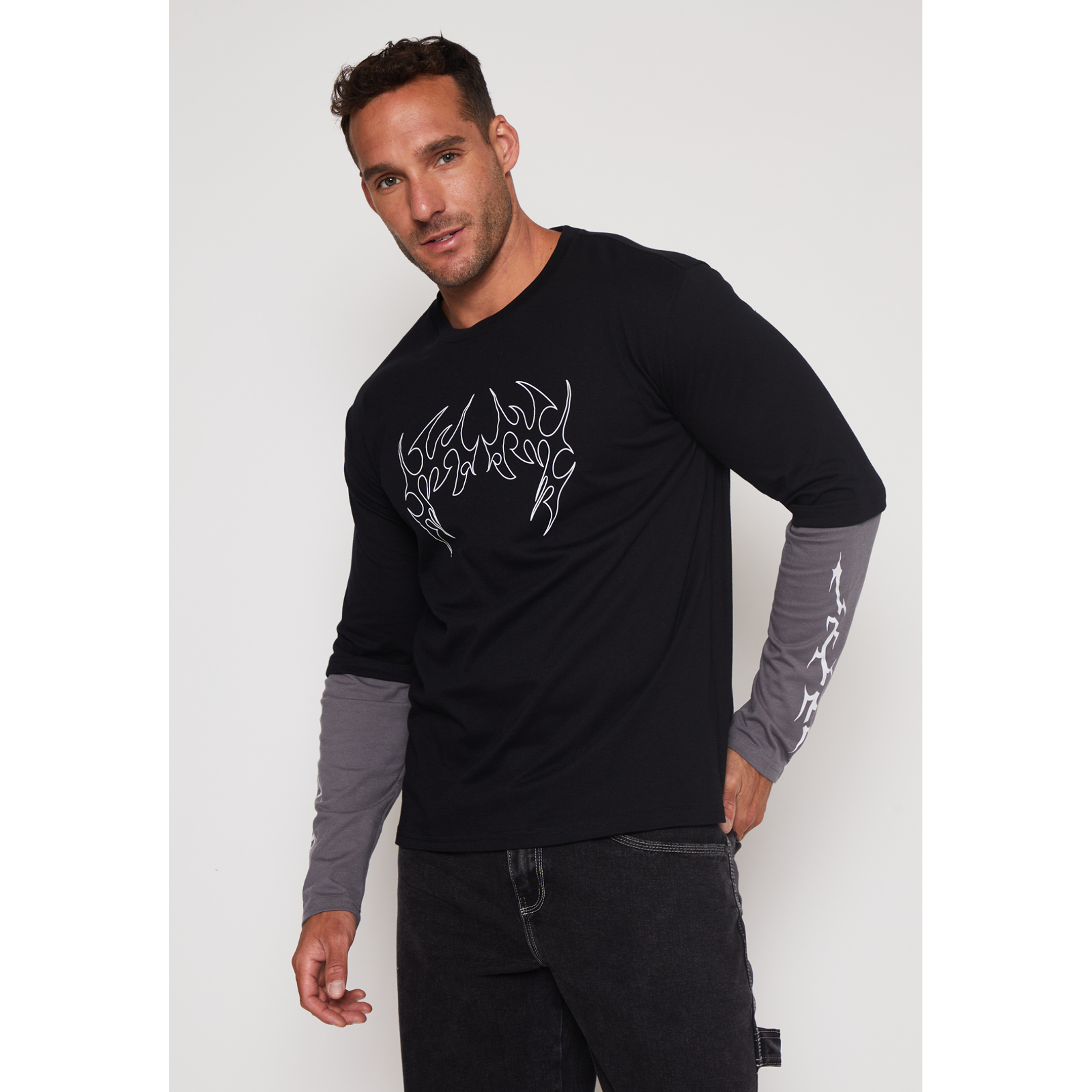 Polera Metal Hombre Gris Familyshop 1