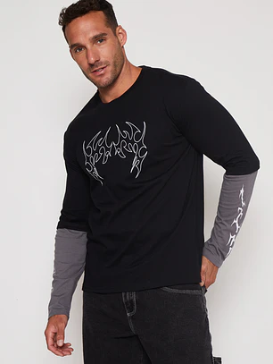 Polera Metal Hombre Gris Familyshop
