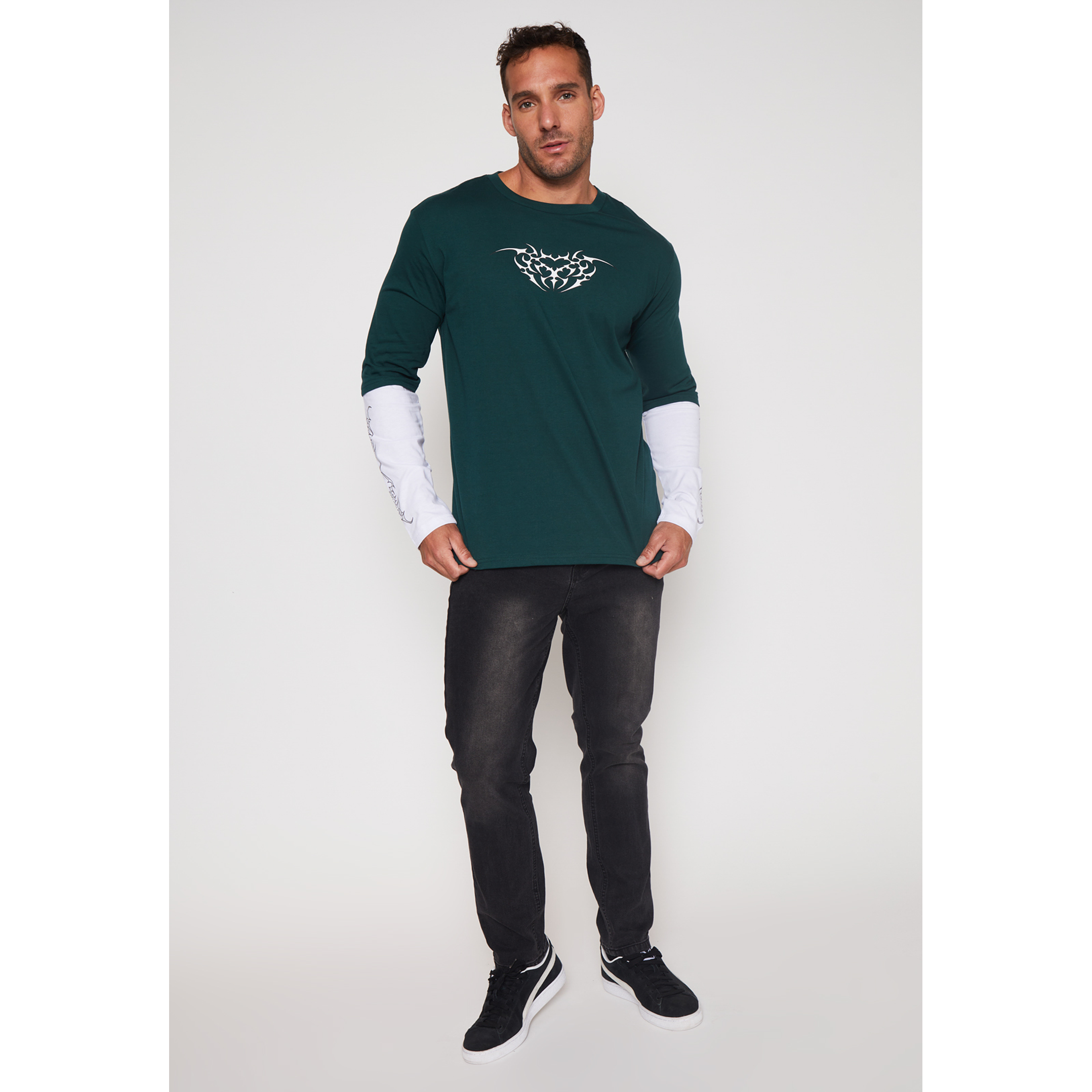 Polera Metal Hombre Verde Familyshop 4