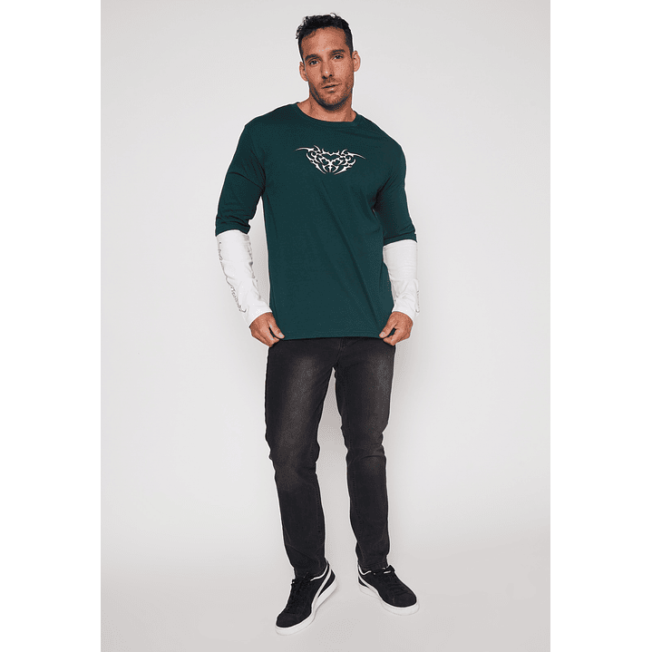 Polera Metal Hombre Verde Familyshop 4