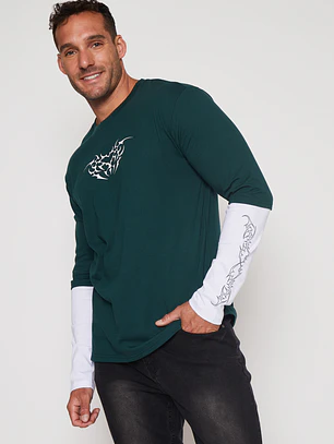 Polera Metal Hombre Verde Familyshop