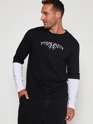 Polera Metal Hombre Negro Familyshop