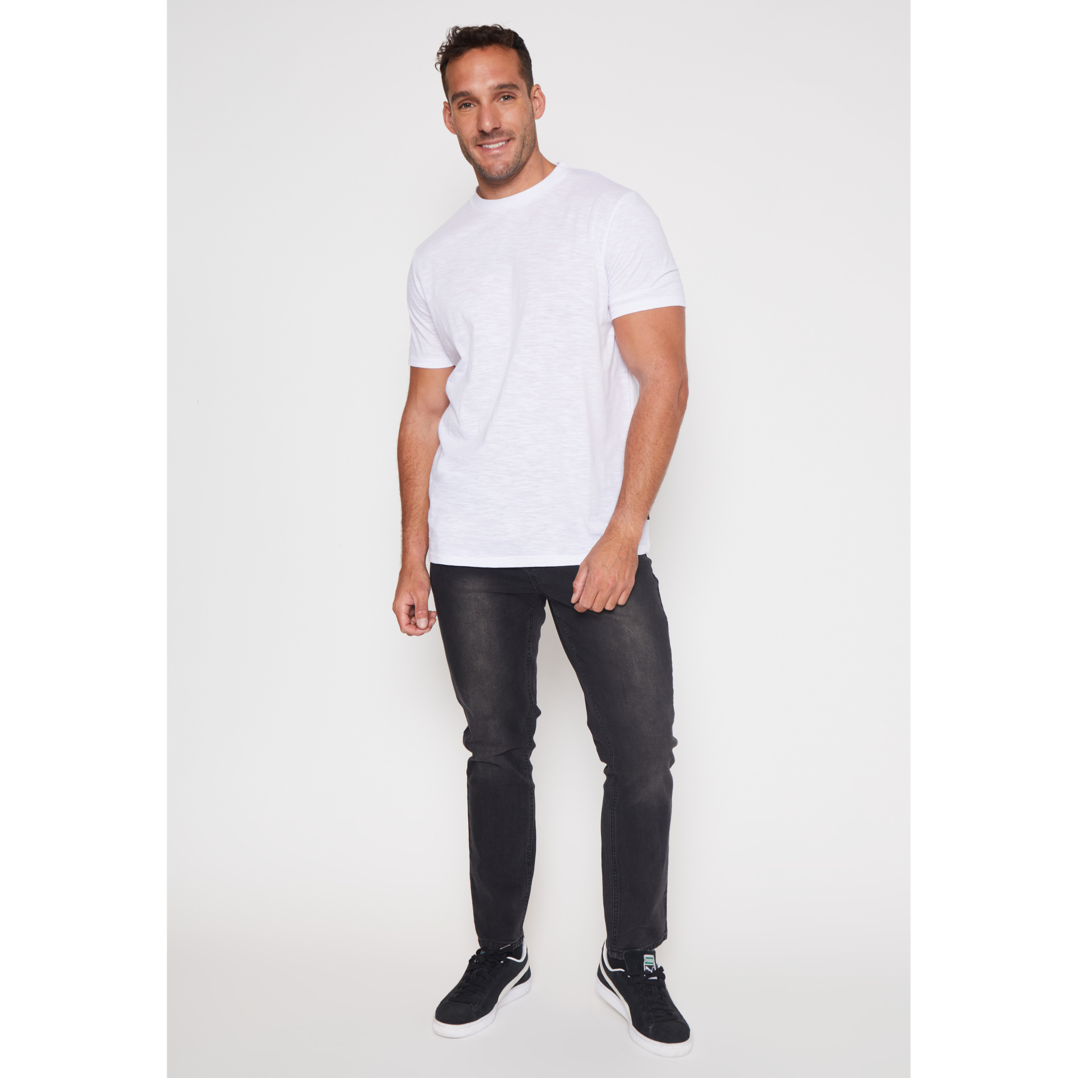 Polera Basic Solid Hombre Blanco Familyshop 4