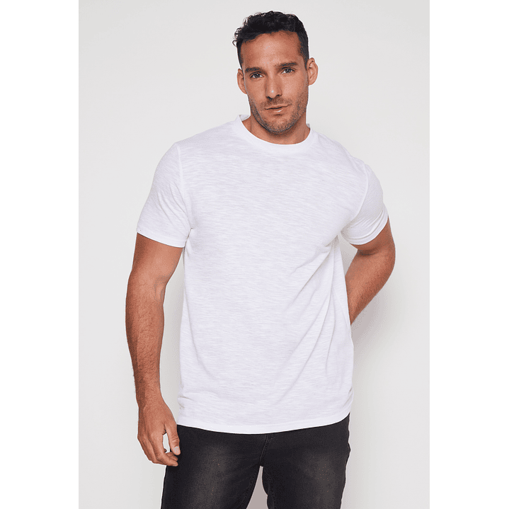 Polera Basic Solid Hombre Blanco Familyshop 1