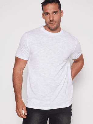 Polera Basic Solid Hombre Blanco Familyshop