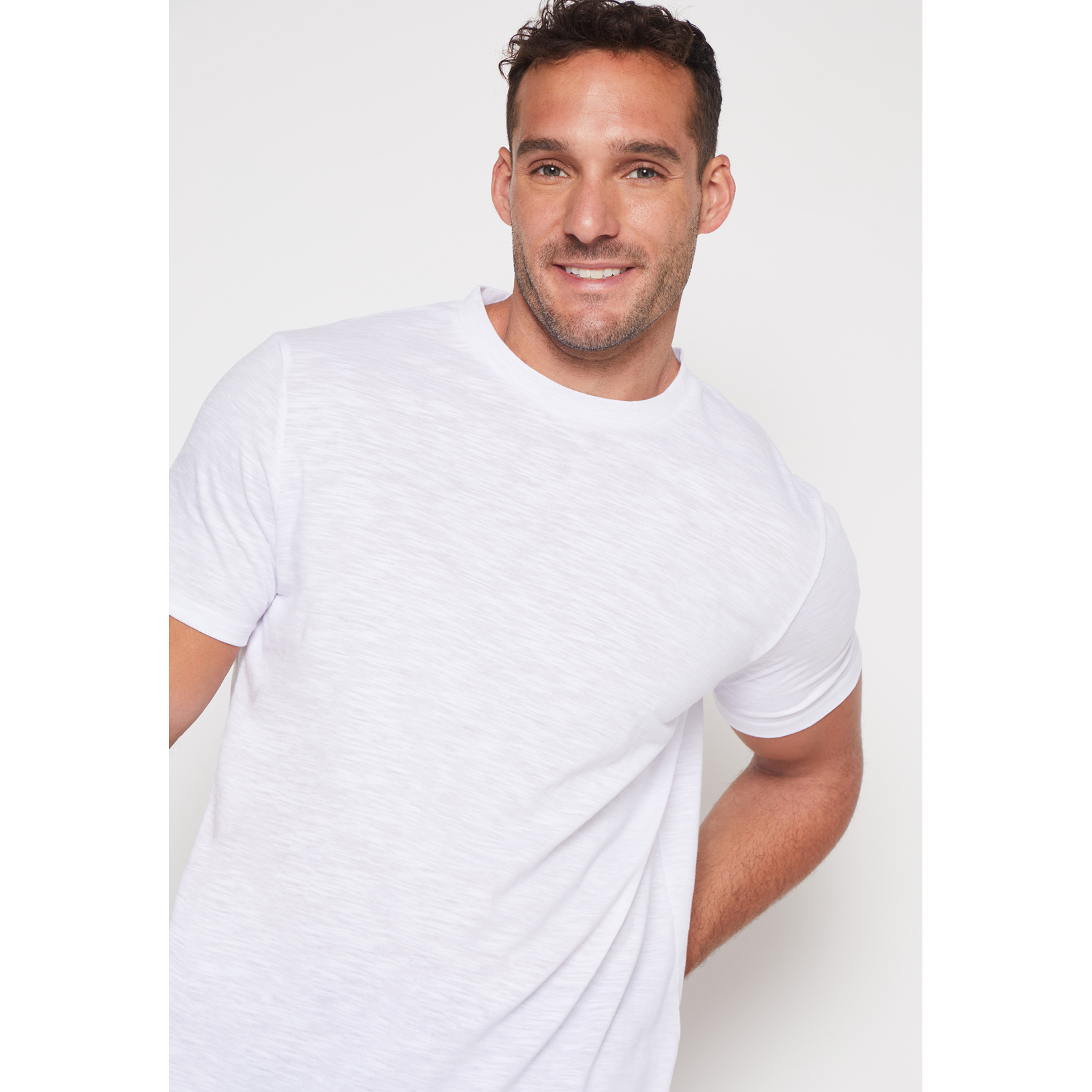 Polera Basic Solid Hombre Blanco Familyshop 3