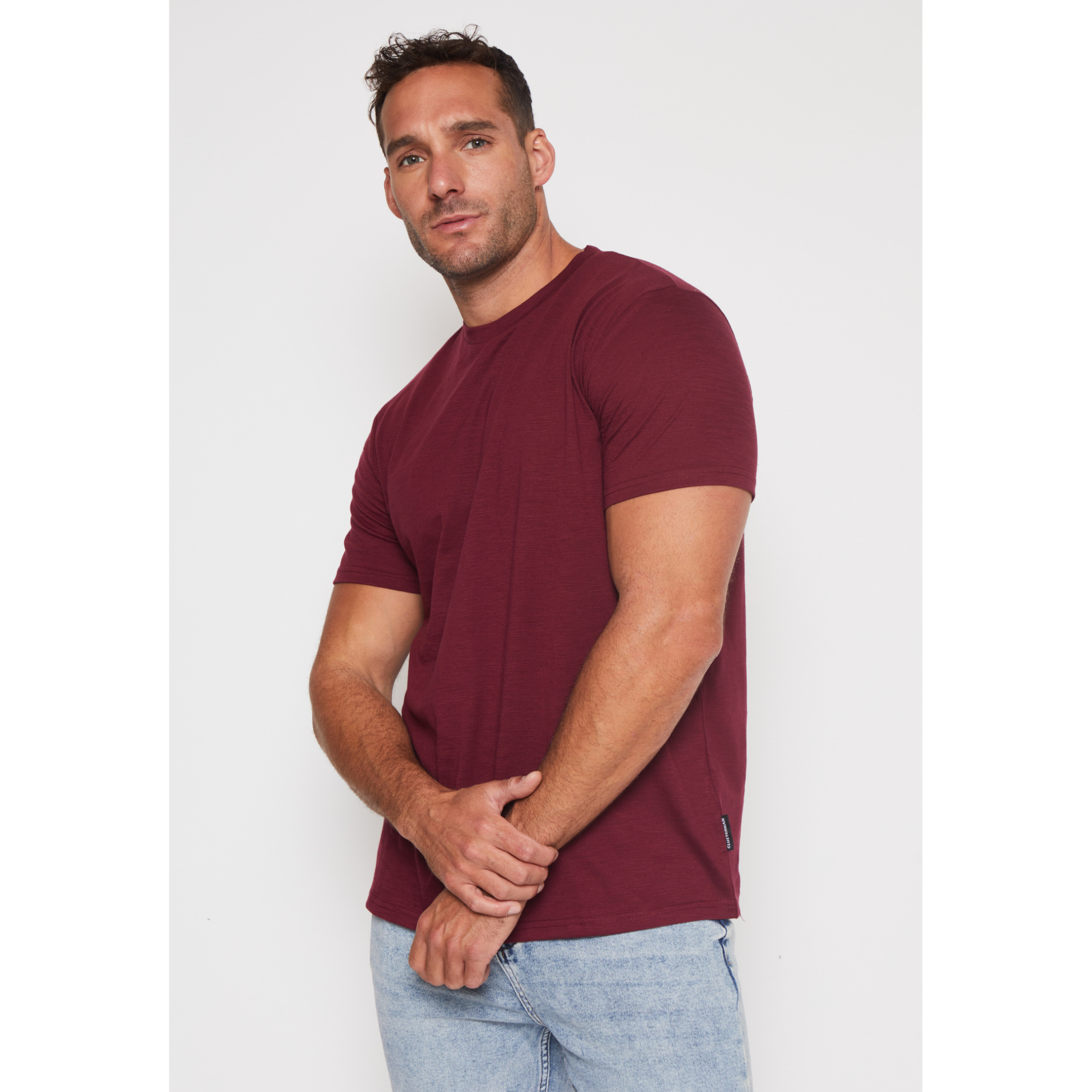 Polera Basic Hombre Burdeo Familyshop 1