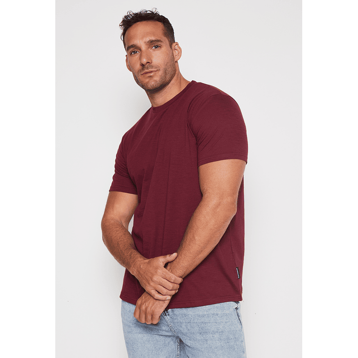 Polera Basic Hombre Burdeo Familyshop 1