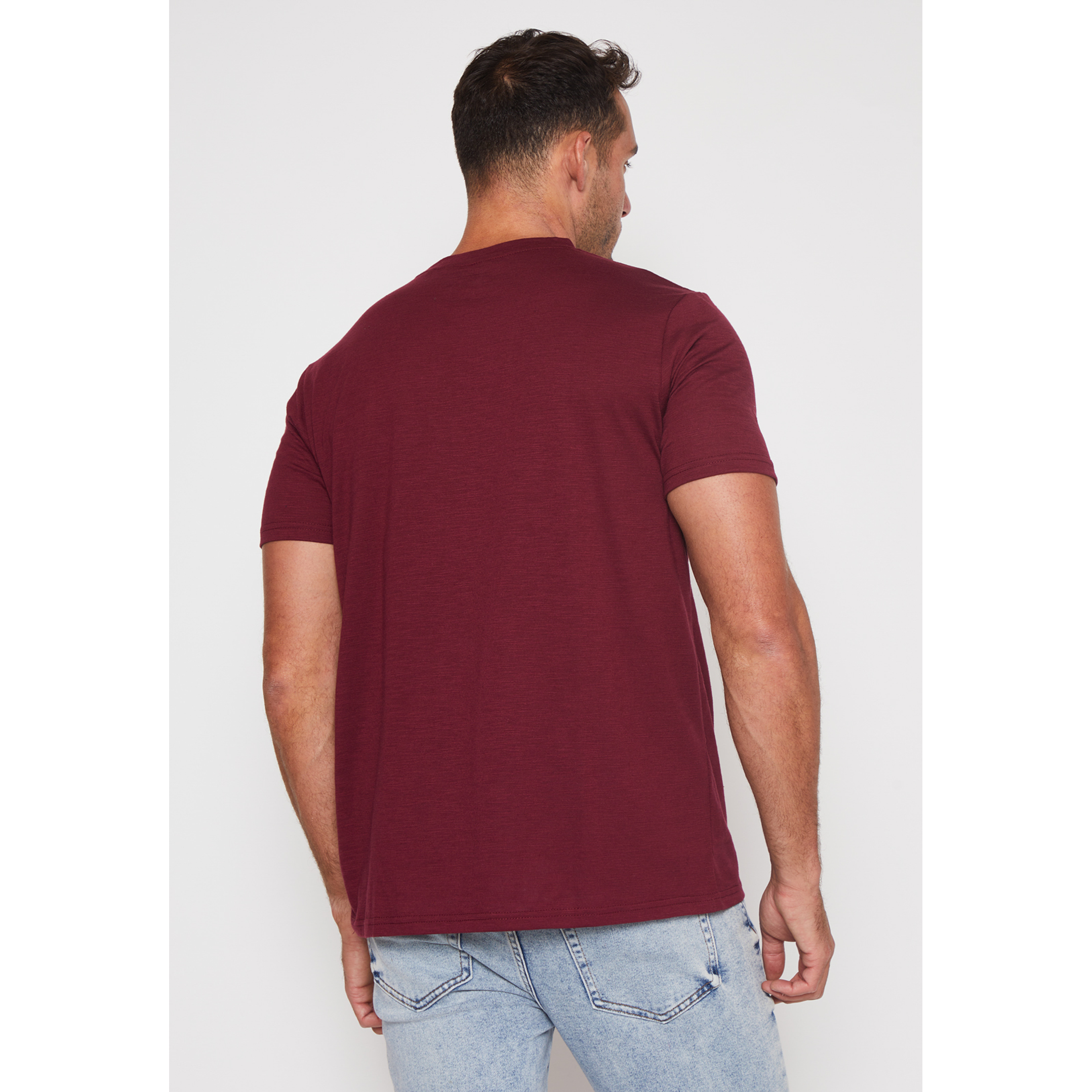 Polera Basic Hombre Burdeo Familyshop 2