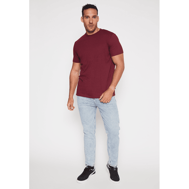 Polera Basic Hombre Burdeo Familyshop 4