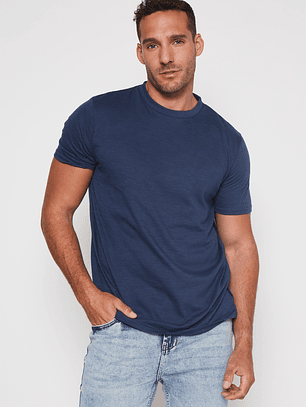 Polera Basic Solid Hombre Azul Familyshop