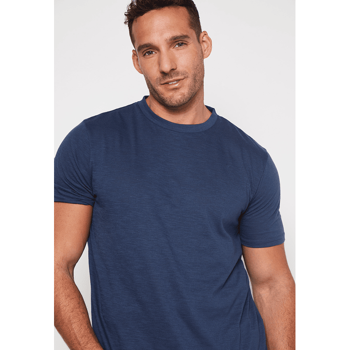 Polera Basic Solid Hombre Azul Familyshop 3