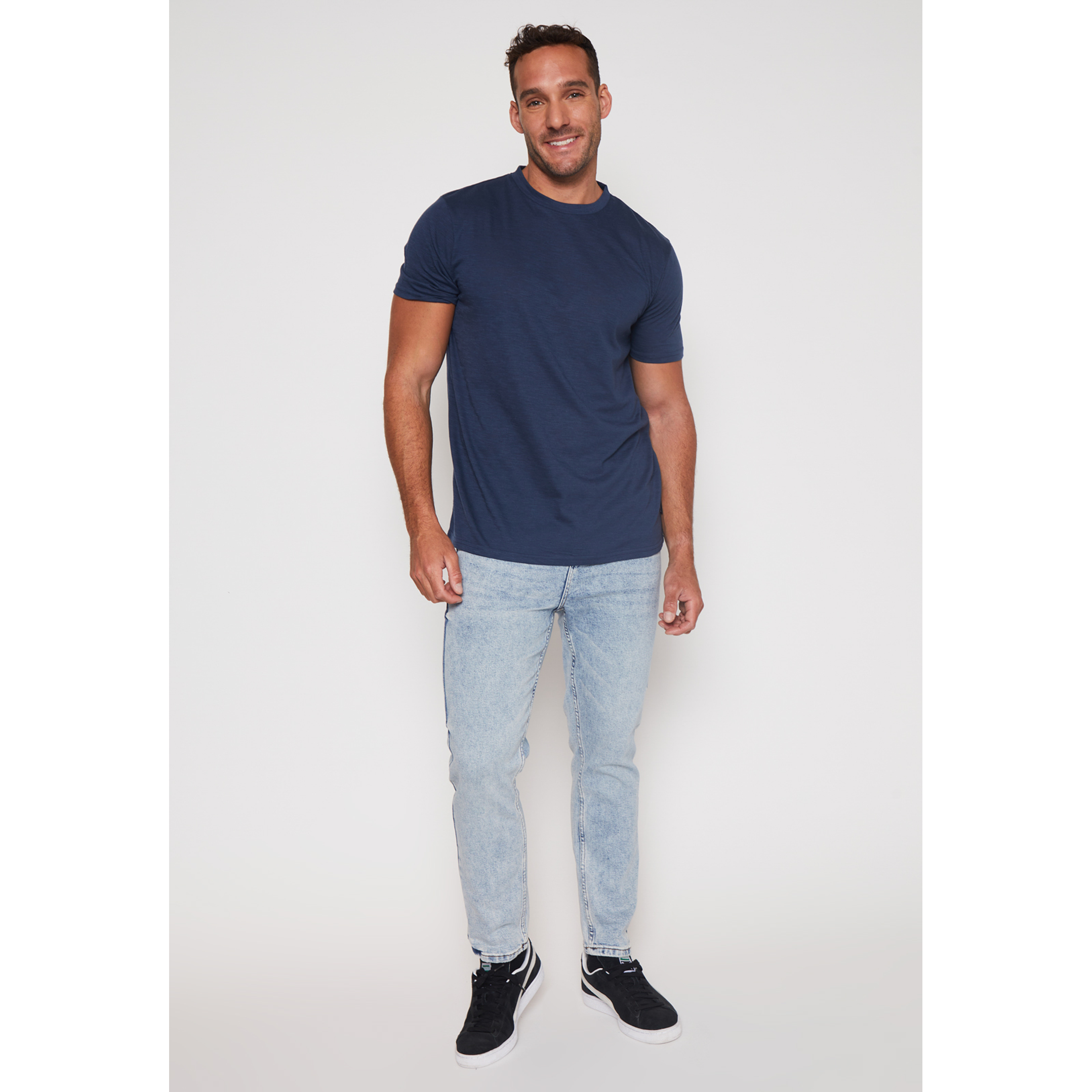 Polera Basic Solid Hombre Azul Familyshop 4