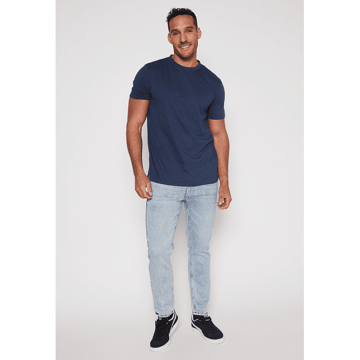 Polera Basic Solid Hombre Azul Familyshop 4