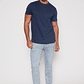 Polera Basic Solid Hombre Azul Familyshop - Miniatura 4