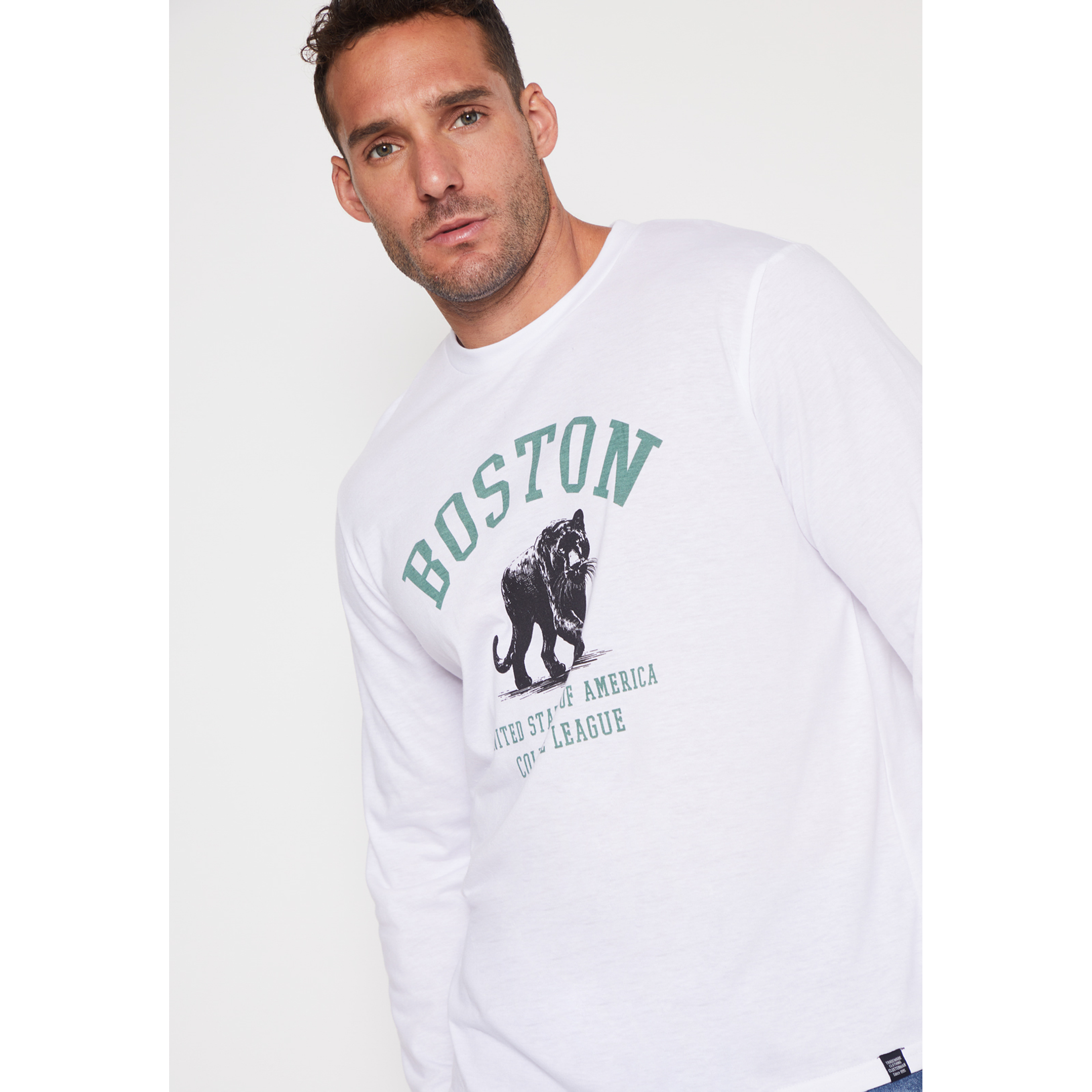 Polera Boston Hombre Blanco Familyshop 3