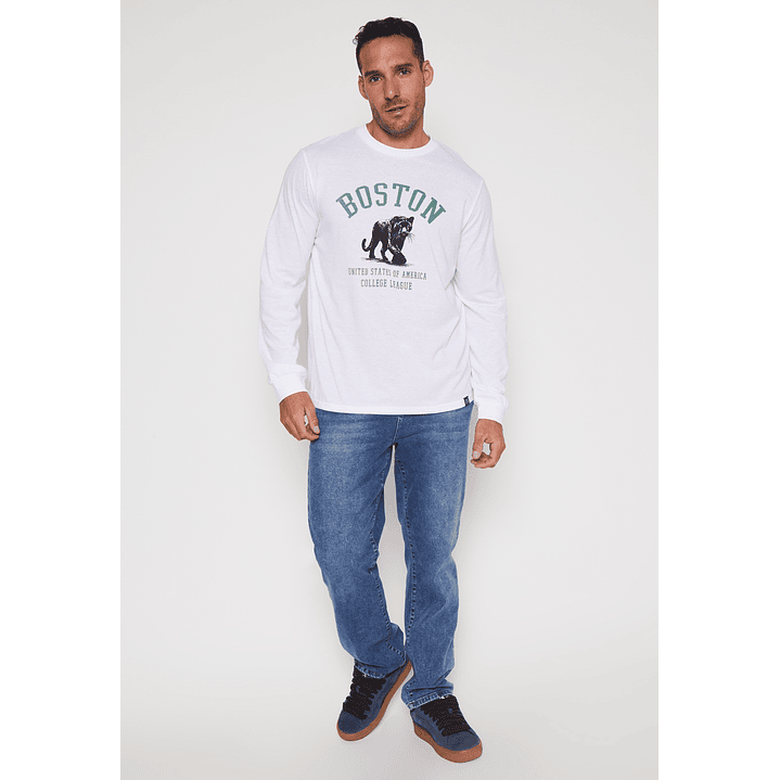 Polera Boston Hombre Blanco Familyshop 4