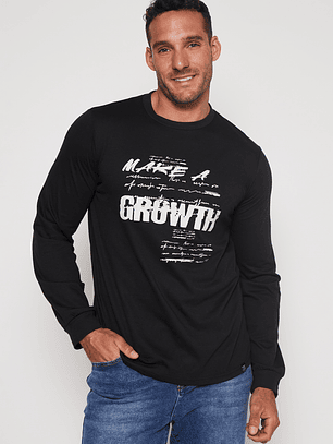 Polera Growth Hombre Negro Familyshop