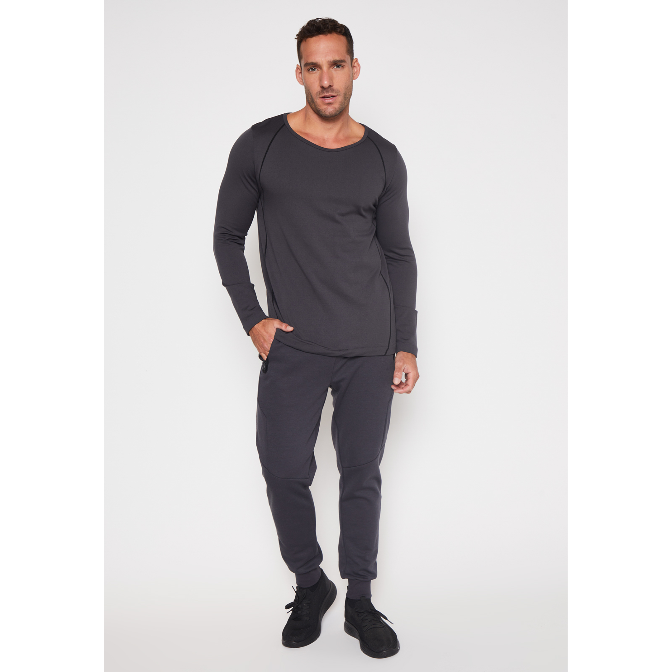 Camiseta Slim Hombre Gris Familyshop 4