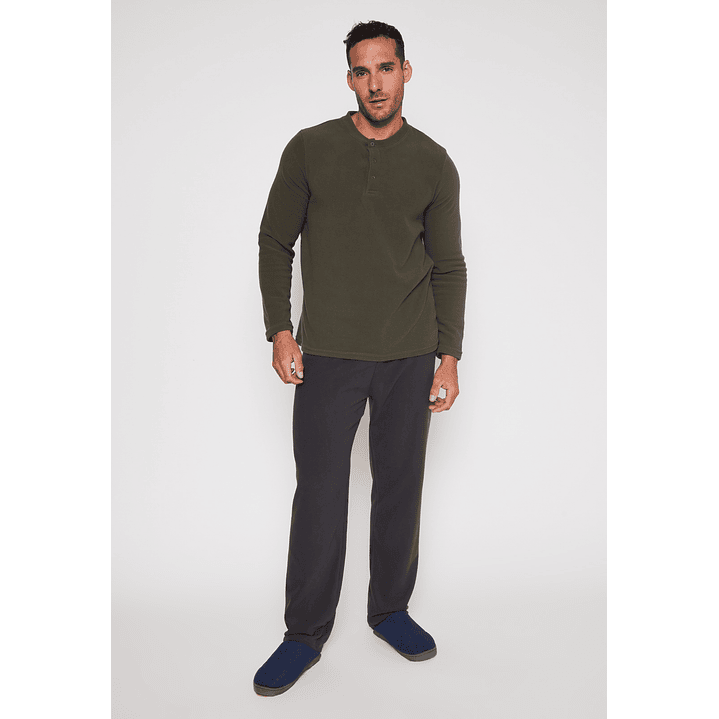 Pijama Polar Liso Hombre Verde Familyshop 1