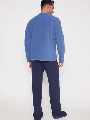 Pijama Polar Liso Hombre Azul Familyshop