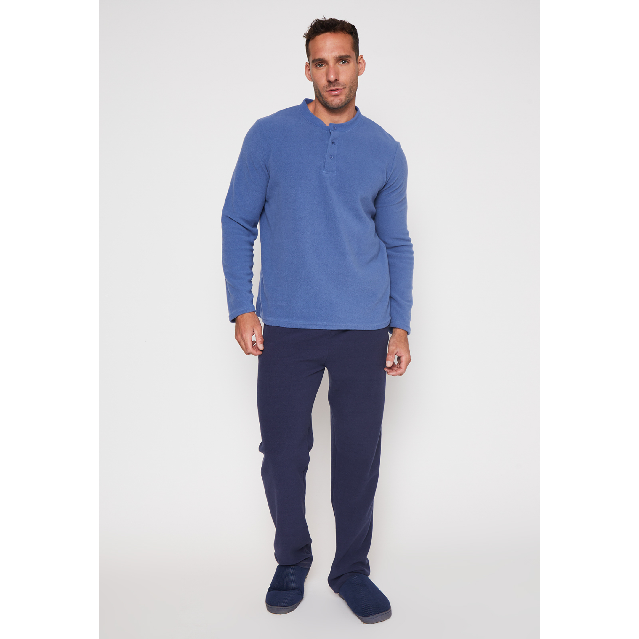Pijama Polar Liso Hombre Azul Familyshop 1
