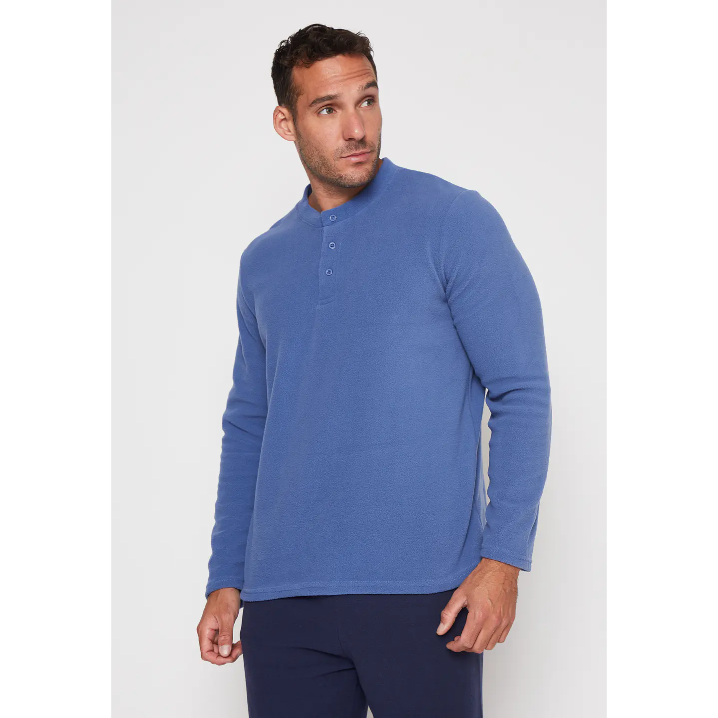 Pijama Polar Liso Hombre Azul Familyshop 3