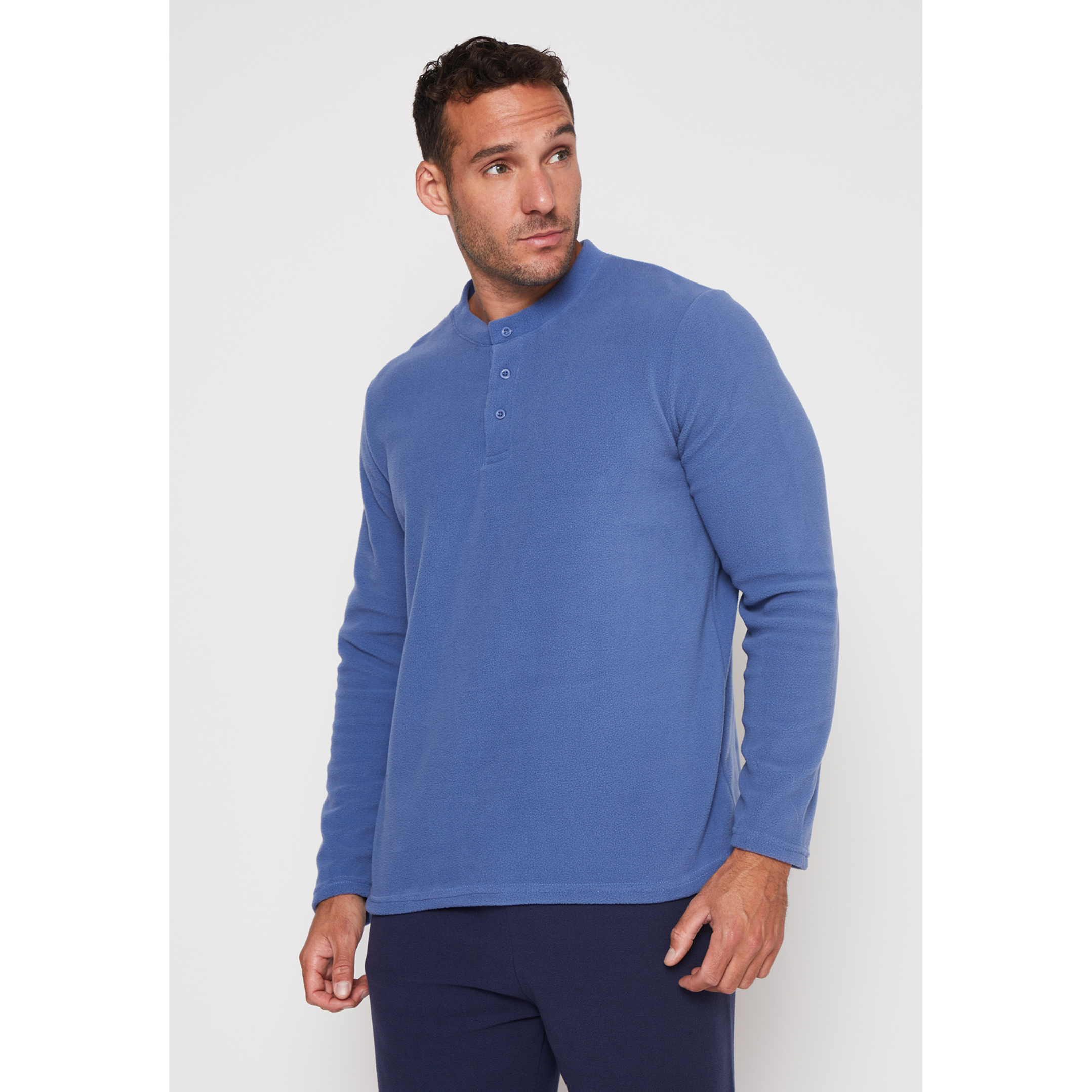 Pijama Polar Liso Hombre Azul Familyshop 3