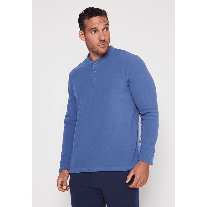 Pijama Polar Liso Hombre Azul Familyshop 3