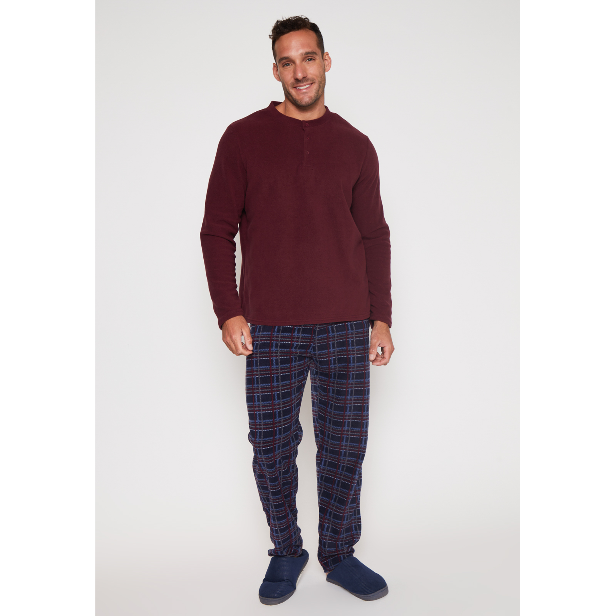 Pijama Polar Hombre Burdeo Familyshop 1
