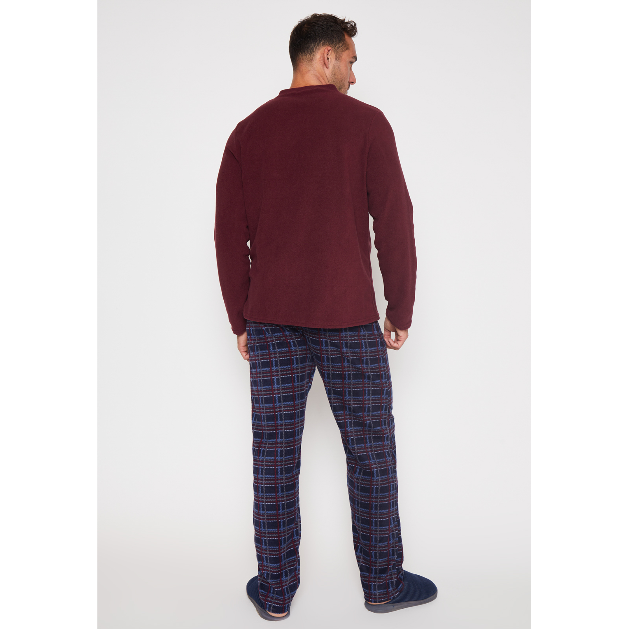 Pijama Polar Hombre Burdeo Familyshop 2