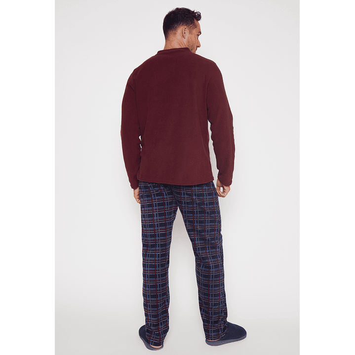 Pijama Polar Hombre Burdeo Familyshop 2