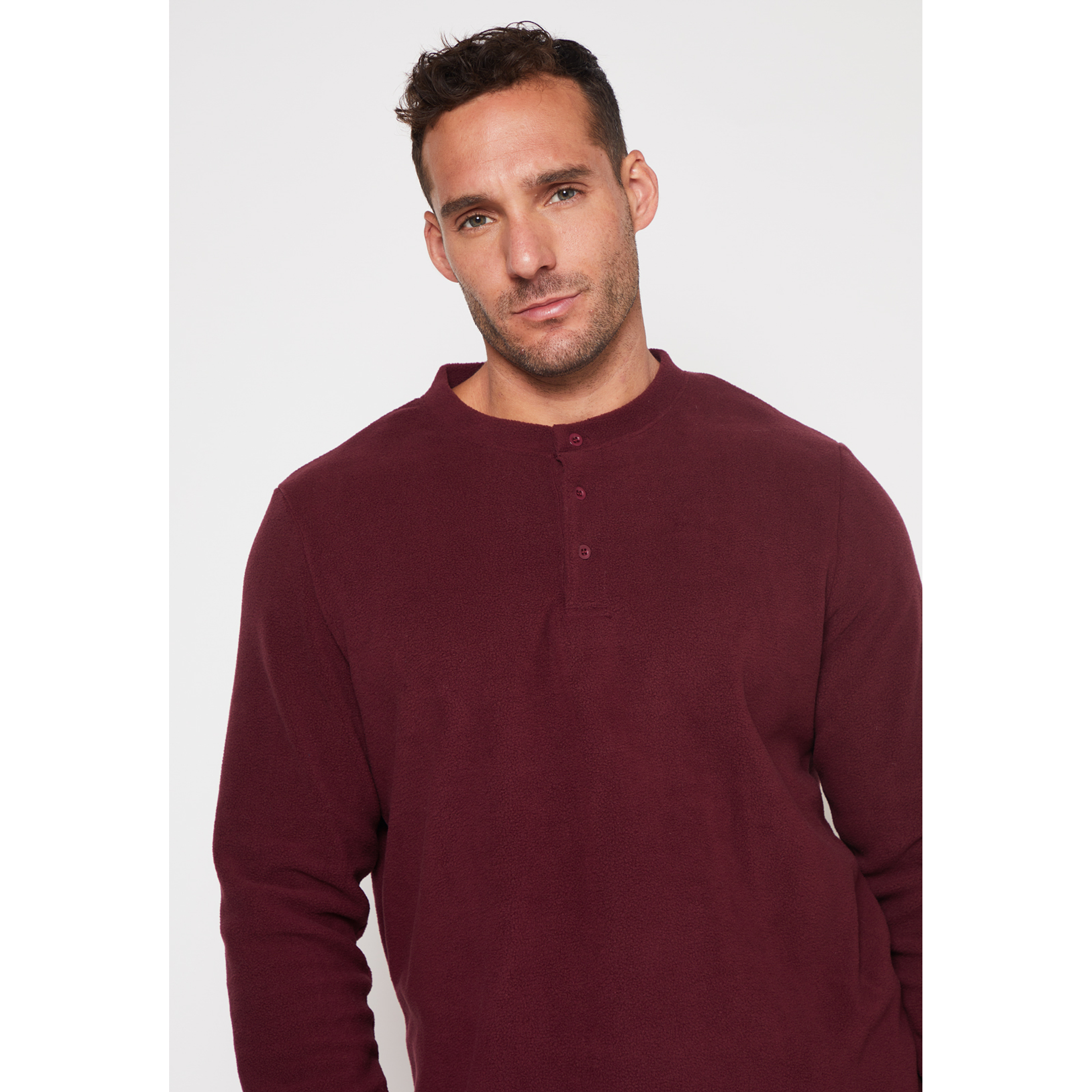 Pijama Polar Hombre Burdeo Familyshop 3