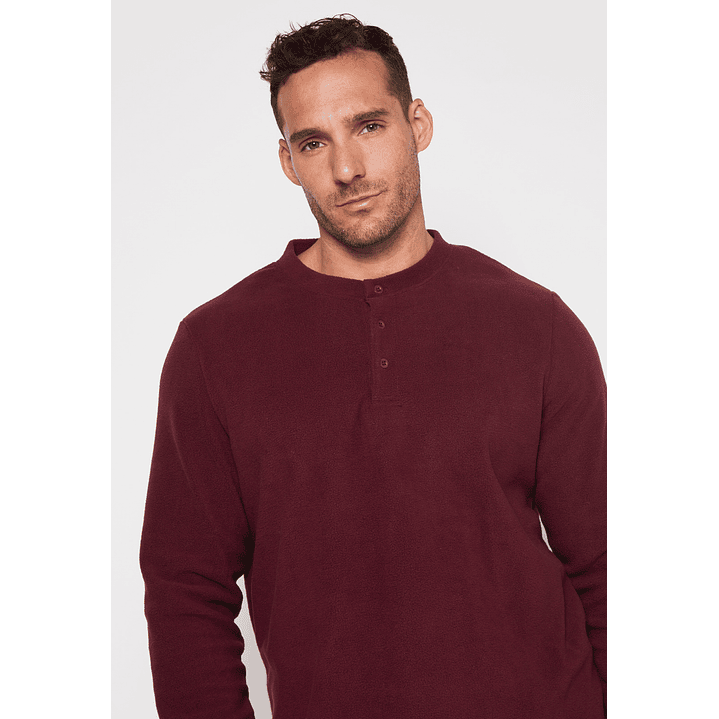 Pijama Polar Hombre Burdeo Familyshop 3